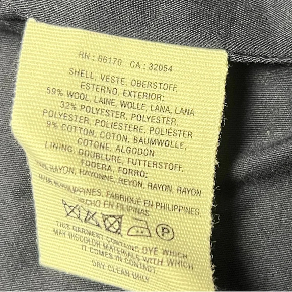 Anthropologie Cartonnier Wool Blend Bell Sleeve Pinstripe Jacket Navy Blue 6 - Picture 6 of 10